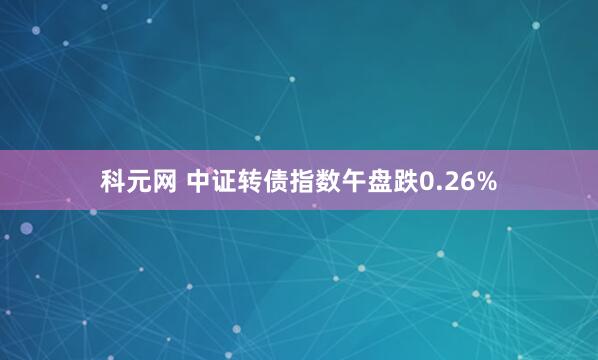 科元网 中证转债指数午盘跌0.26%